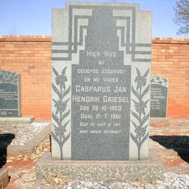 GRIESEL Casparus Jan Hendrik 1920-1961