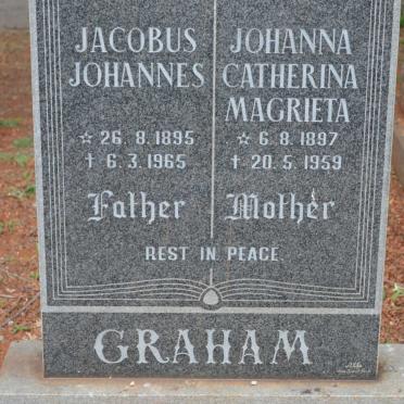 GRAHAM Jacobus Johannes 1895-1965 &amp; Johanna Catherina Magrieta 1897-1959