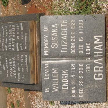 GRAHAM Johannes Mattheus 1890-1965 &amp; Martha Johanna 1905-1978
