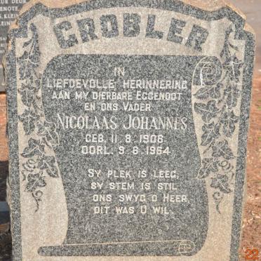 GROBLER Nicolaas Johannes 1906-1964