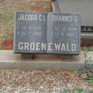 GROENEWALD Johannes G. 1894-1955 &amp; Jacoba C.L. 1895-1968