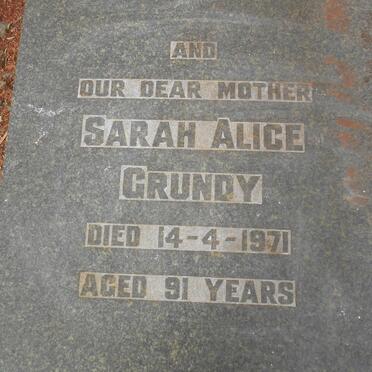 GRUNDY Frank -1939 &amp; Sarah Alice -1971