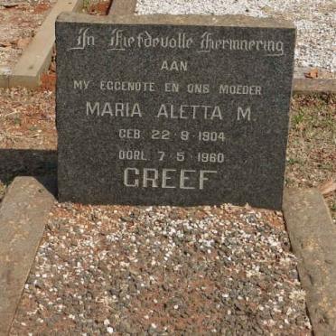 GREEF Maria Aletta M. 1904-1960