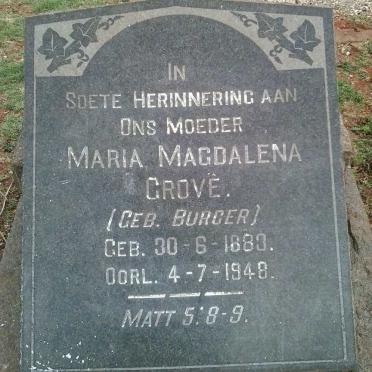GROVÉ Maria Magdalena nee BURGER 1883-1948