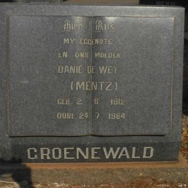 GROENEWALD Danie De Wet nee MENTZ 1912-1964