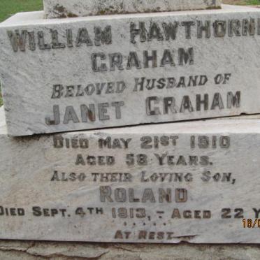 GRAHAM William Hawthorne  -1910 :: GRAHAM Roland -1913