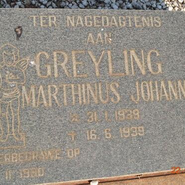 GREYLING Marthinus Johannes 1939-1939