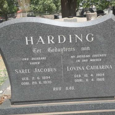 HARDING Sarel Jacobus 1894-1970 &amp; Lovina Catharina 1904-1968