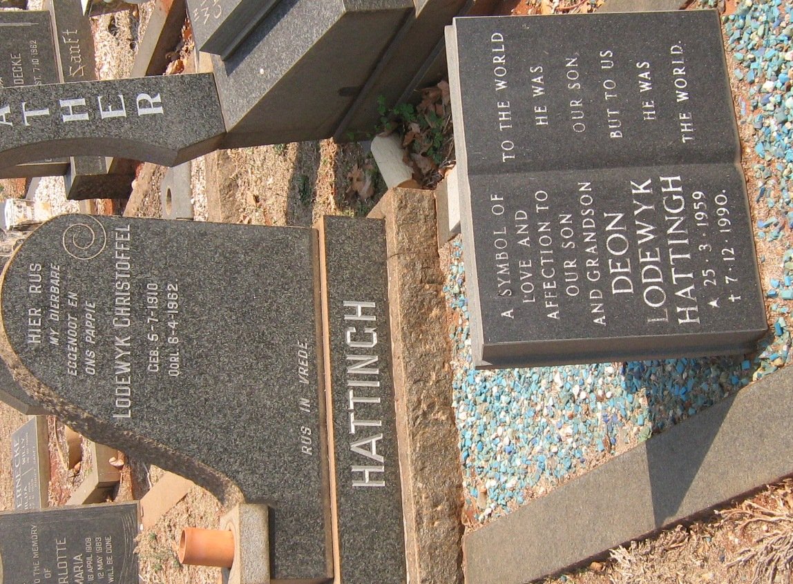 HATTINGH Lodewyk Christoffel 1910-1962 :: HATTINGH Deon Lodewyk 1959-1990