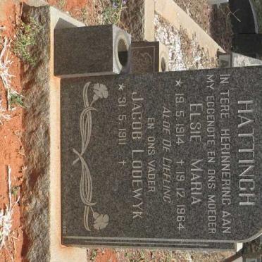 HATTINGH Jacob Lodewyk 1911- &amp; Elsie Maria 1914-1964