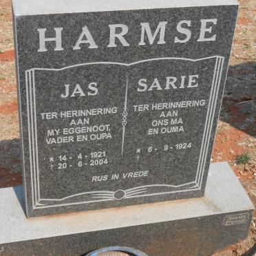 HARMSE Jas 1921-2004 &amp; Sarie 1924-