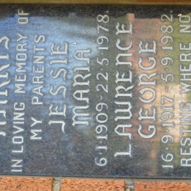 HARRIS Lawrence George 1917-1982 &amp; Jessie Maria 1909-1978