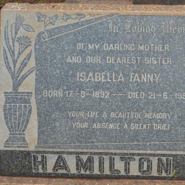 HAMILTON Isabella Fanny 1892-1950