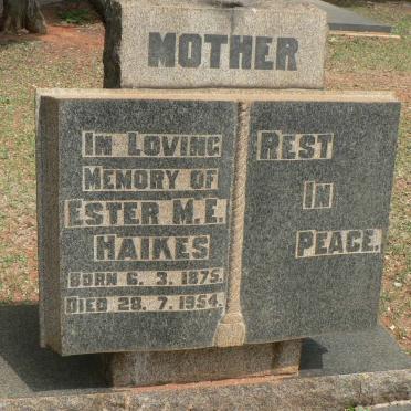 HAIKES Ester M.E. 1875-1954
