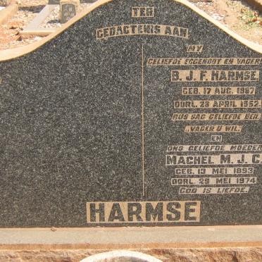 HARMSE B.J.F. 1887-1952 &amp; Machel M.J.C. 1893-1974