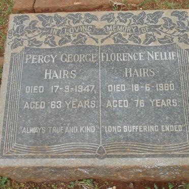 HAIRS Percy George -1947 &amp; Florence Nellie -1960