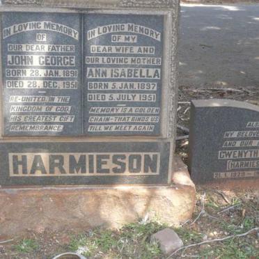 HARMIESON John George 1891-1951 &amp; Ann Isabella 1897-1951 :: SOLE Gwenyth nee HARMIESON 1929-1970