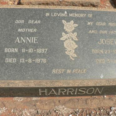 HARRISON Joseph 1894-1953 &amp; Annie 1897-1976