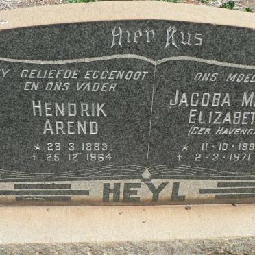 HEYL Hendrik Arend 1883-1964 &amp; Jacoba Maria Elizabeth HAVENGA 1893-1971