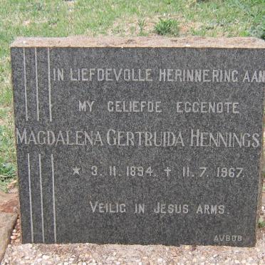 HENNINGS Magdalena Gertruida 1894-1967