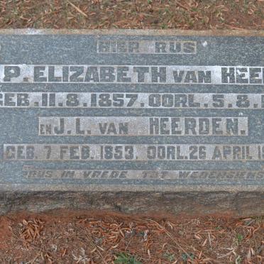 HEERDEN J.L., van 1853-1939 &amp; E.P. Elizabeth 1857-1931
