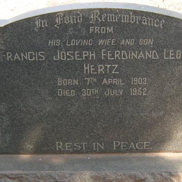 HERTZ Francis Joseph Ferdinand Leopold 1903-1952
