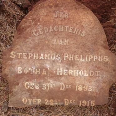 HERHOLDT Stephanus Phelippus Botha 1893-1915