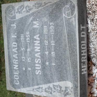HERHOLDT Coenraad F.J. 1911-1956 &amp; Susanna M. 1911-1993