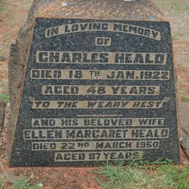 HEALD Charles -1922 &amp; Ellen Margaret -1950