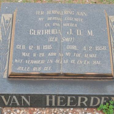 HEERDEN Getruida J.D.M., van nee SMIT 1915-1958