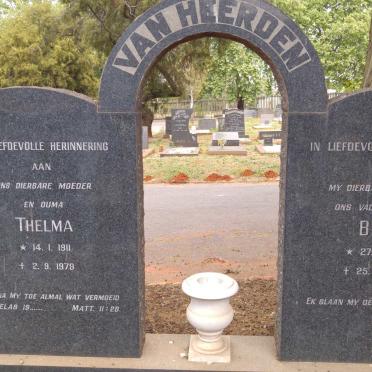 HEERDEN Bert, van 1910-1967 &amp; Thelma 1911-1979