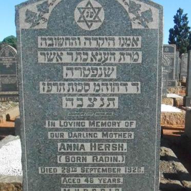 HERSH Anna nee RADIN -1926