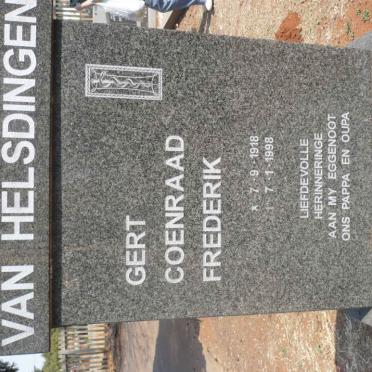 HELSDINGEN Gert Coenraad Frederik, van 1918-1998