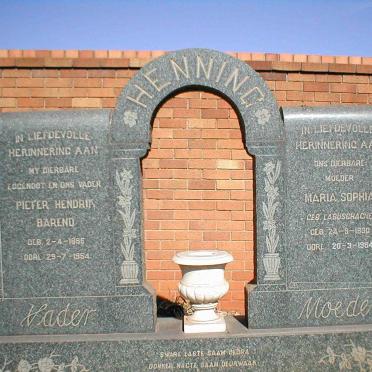 HENNING Pieter Hendrik Barend 1886-1954 &amp; Maria Sophia LABUSCHAGNE 1890-1984