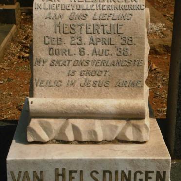 HELSDINGEN Hestertjie, van 1938-1938