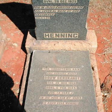 HENNING Douw Gerbrandt 1868-1949 & Cornelia Elizabeth COETZEE 1871-1929