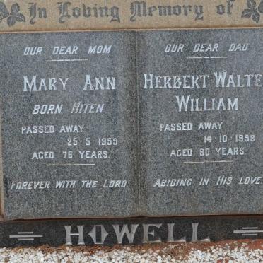 HOWELL Herbert Walter William -1958 &amp; Mary Ann HITEN -1959