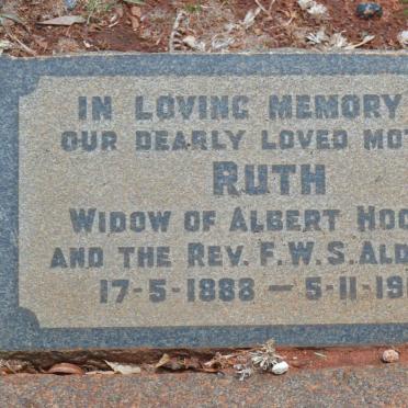 HOOPER Ruth formerly ALDRIDGE 1888-1962