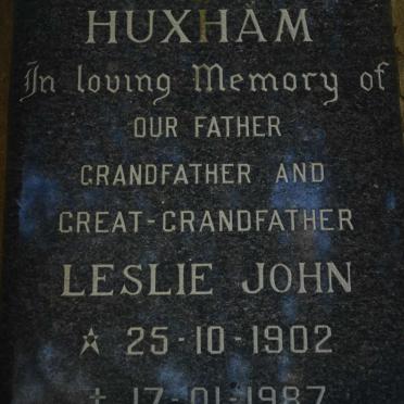 HUXHAM Leslie John 1902-1987