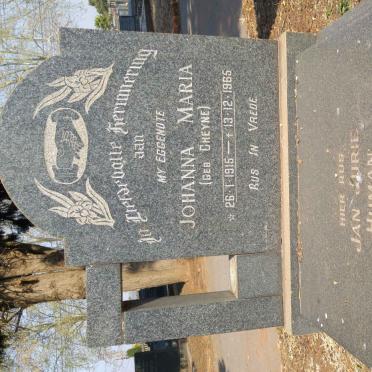 HUMAN Jan Jurie 1910-1974 &amp; Johanna Maria CHEYNE 1915-1965