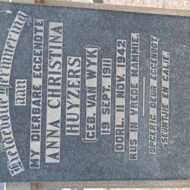 HUYZERS Anna Christina nee VAN WYK 1911-1942