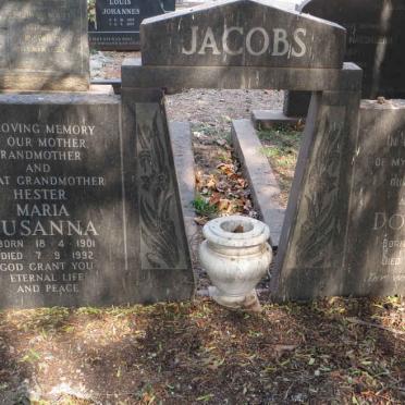 JACOBS Douglas 1908-1962 &amp; Hester Maria Susanna 1901-1992