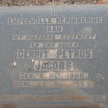 JACOBS Gerrit Petrus 1906-1953