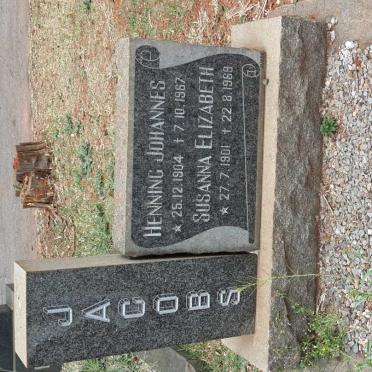 JACOBS Henning Johannes 1904-1967 &amp; Susanna Elizabeth 1901-1969