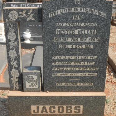 JACOBS Hester Helena nee VAN DEN BERG -1951