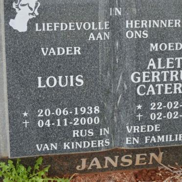 JANSEN Louis 1938-2000 &amp; Aletta Gertruida Caterina 1944-2003