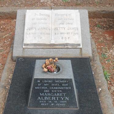 JAMES John 1896-1953 &amp; Hetty 1890-1978 :: ALBERTYN Margaret -1984