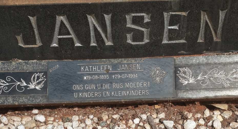JANSEN David John -1960 &amp; Kathleen 1895-1994