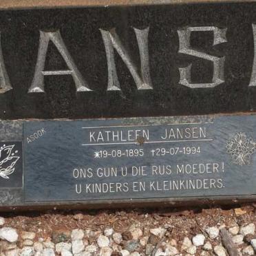 JANSEN David John -1960 &amp; Kathleen 1895-1994