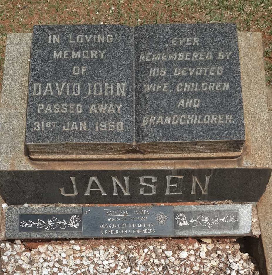 JANSEN David John -1960 &amp; Kathleen 1895-1994